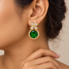 Emerald Crystal Halo Earring