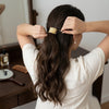Rusty Metal Long Hair Tie worn on model – styled for women