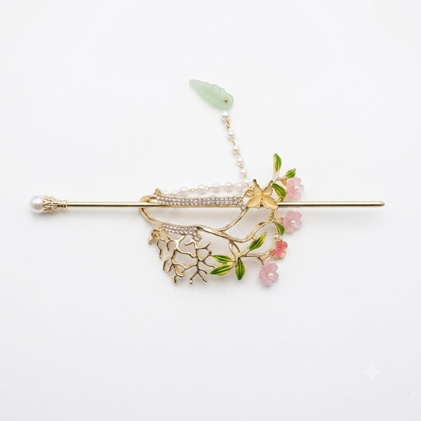 Close-up detail of the Midnight Garden Sonata Hair Clip hair barrette