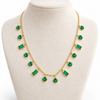 Emerald Rectangle Tassel Necklace