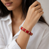 Resin Tube Stretchable Bracelet - Maroon