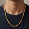 Rope 18K Gold Plated 6MM Men's Chain