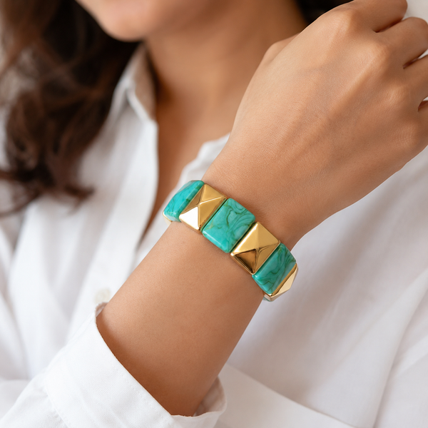 Marbel Pattern Acrylic Bracelet - Blue