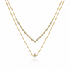 Crystal Pendent Studded Chain Necklace