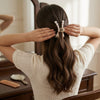 Pearly Mermaid Hair Claw hair claw clip shown with Fix My Hairs gift packaging