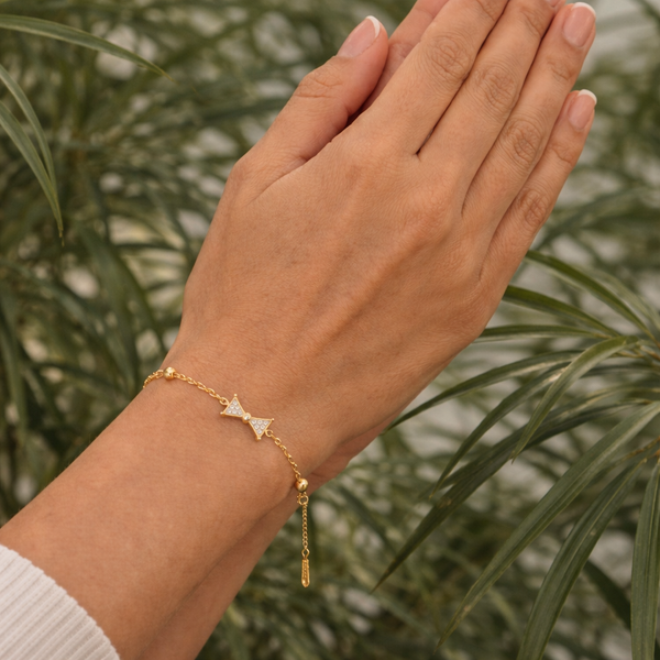 Rhinestone stud bow Bracelet