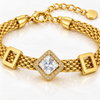 Rectangular Crystal Mesh Bracelet