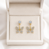 Solitaire Butterfly drop Earrings