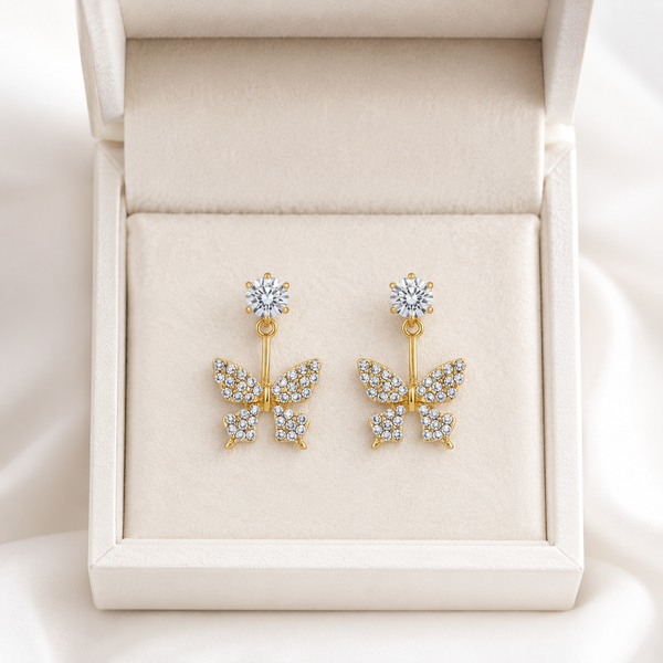 Solitaire Butterfly drop Earrings