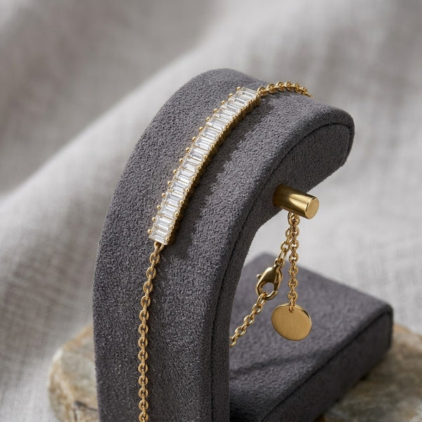 Baguette Pave Chain Bracelet