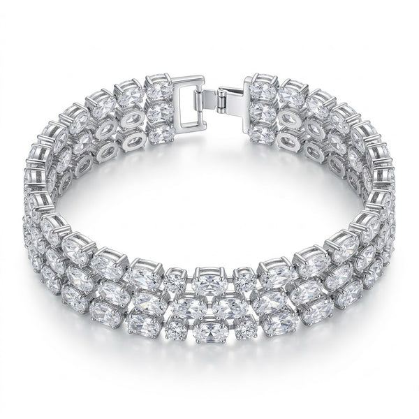 Multilayer Oval Bracelet - Silver