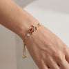 Ruby Tulip Bracelet ~ Adjustable