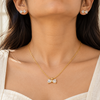 Crystal Bow Necklace with Earrings