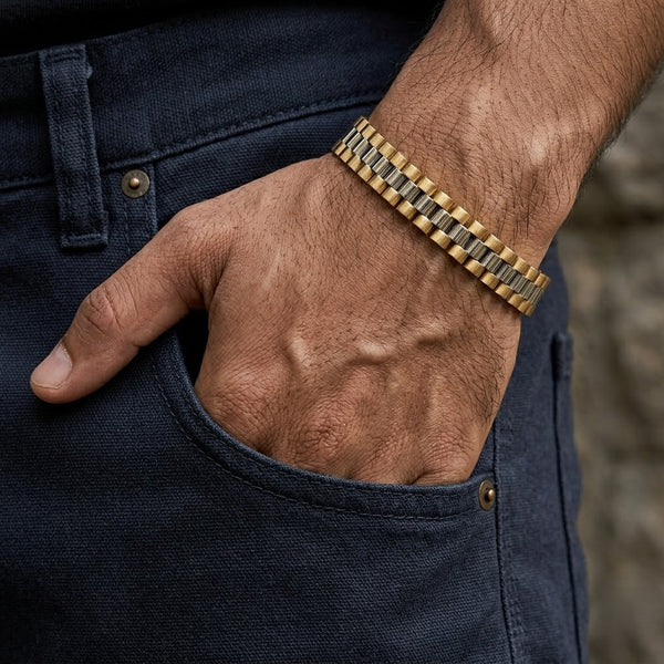 Dual Tone Titan Men’s Bracelet