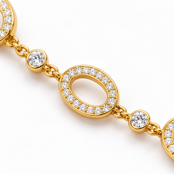 Dainty Sparkly Oval Bracelet