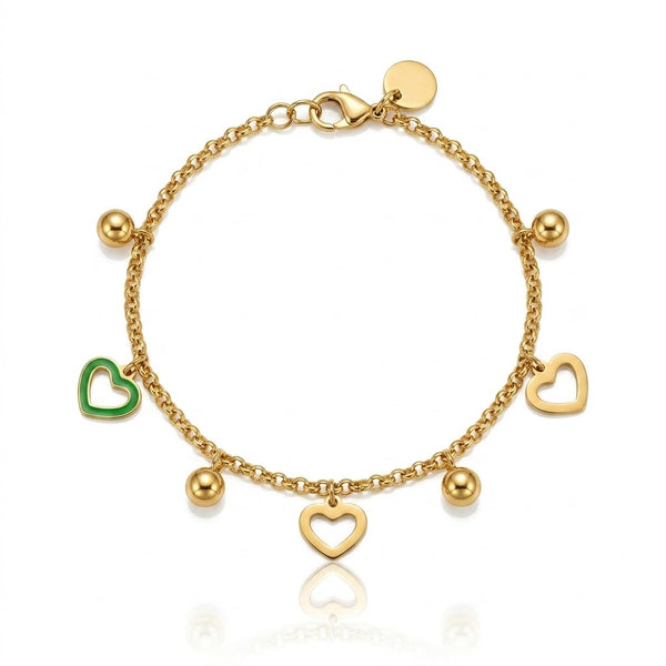 Halo Heart Charms Bracelet