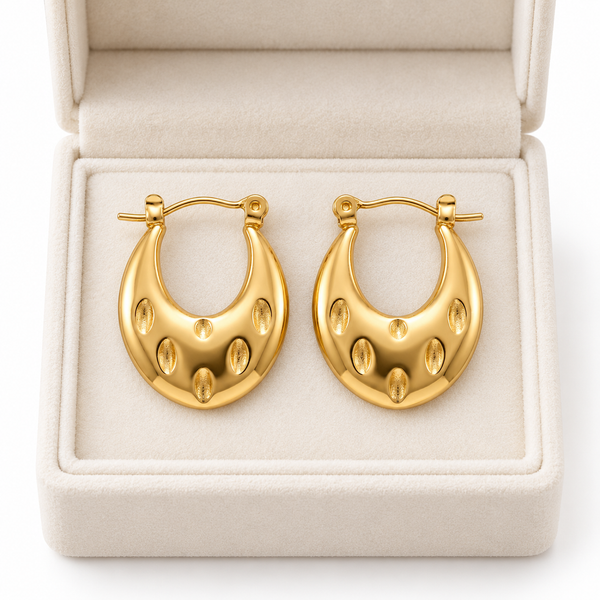 Gold Crescent Earrings