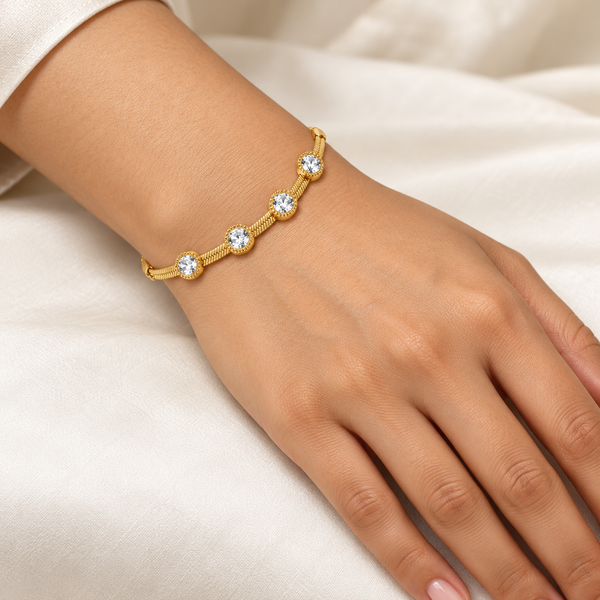 Oval Crystal Wiper Bracelet