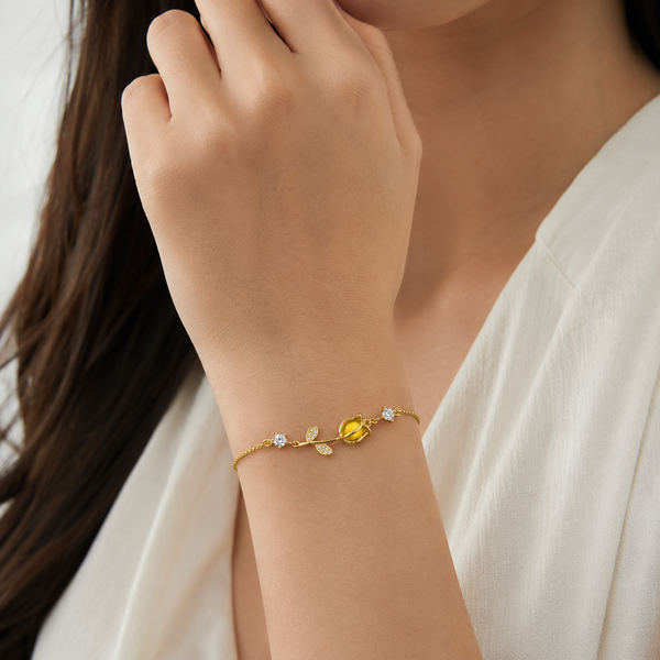 Yellow Tulip Bracelet - Adjustable