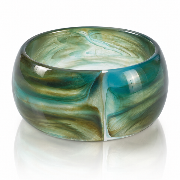 Emerald Glass Chunky Bracelet