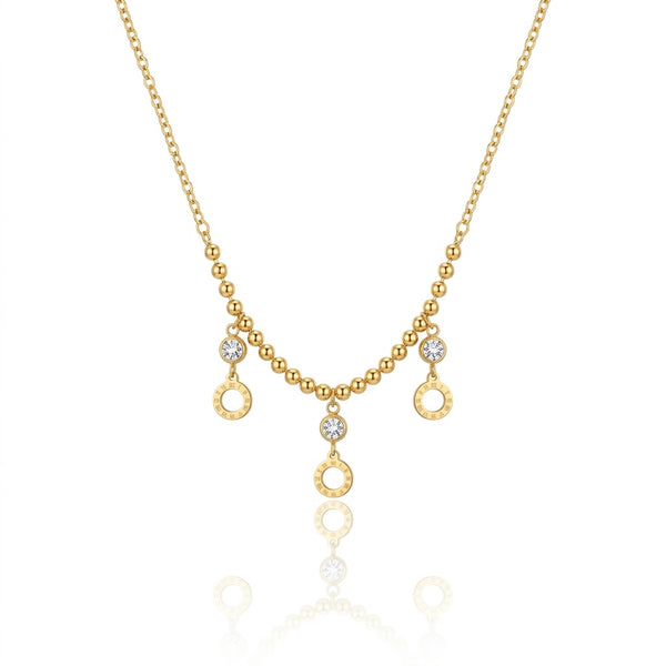 Gold Bead charm Necklace