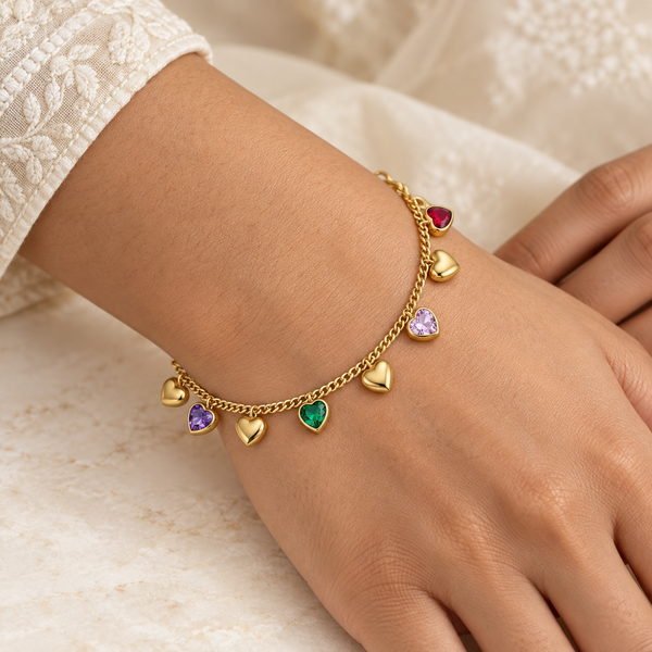 Multicolour Heart Bracelet