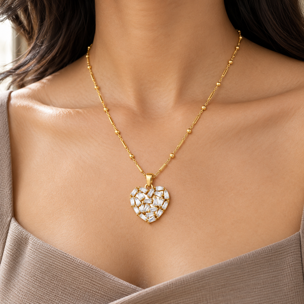 Studded Heart Necklace