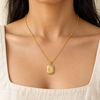 Gold Brick Studded Star Necklace