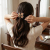 White Petals Mini Hair Claw hair claw clip worn on model – styled for women