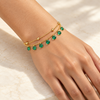Dual Layer Emerald Tassel Bracelet