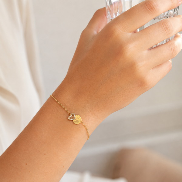 Textured Gold Heart Bracelet