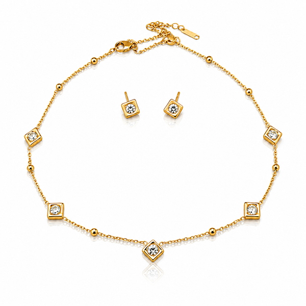 Dainty Bare Glow Necklace with Earrings
