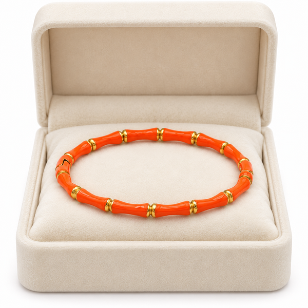 Orange Bamboo Bracelet