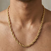 Rope 18K Gold Plated 6MM Men's Chain
