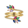 Multicolour Leaf Spira Ring