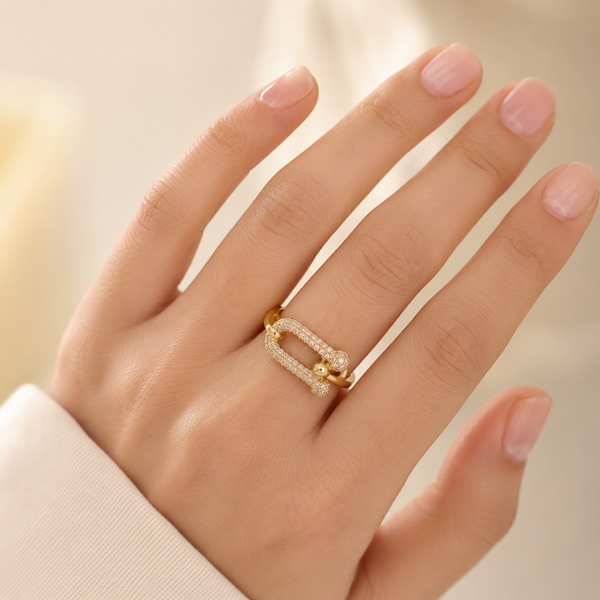 Studded Luxe Link Ring