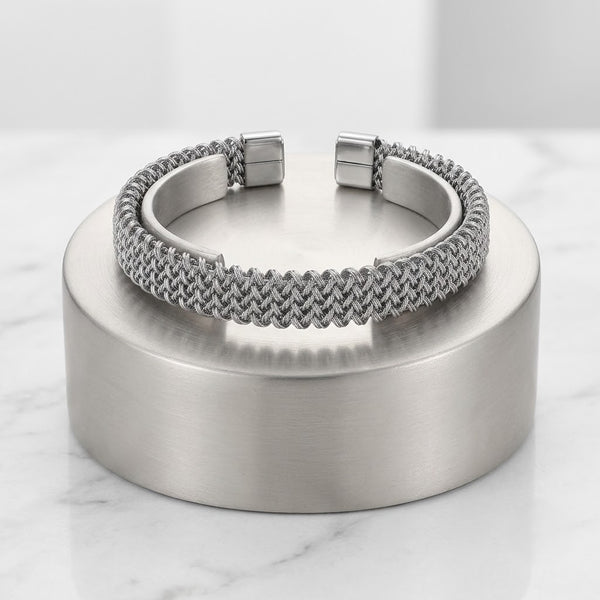 Aurelia Silver Mesh Men’s Bracelet