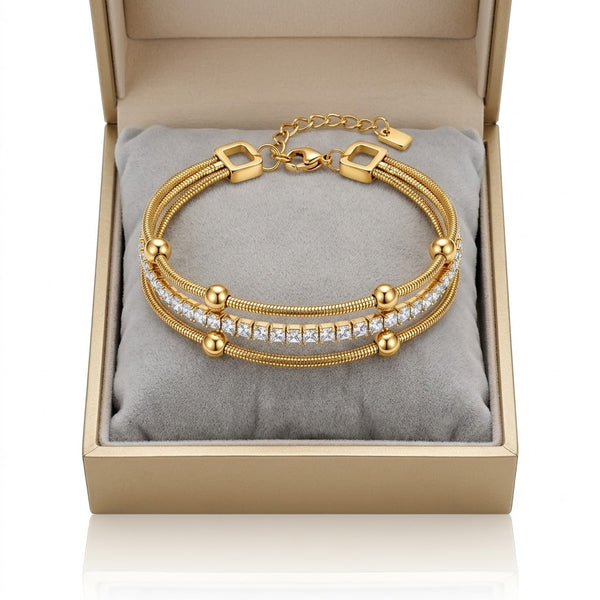 Satellite Silver Multilayer Bracelet