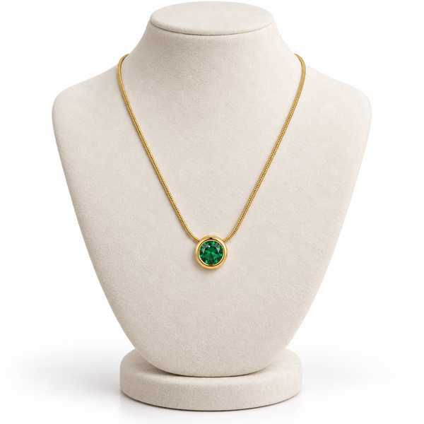 Emerald Minimal Necklace