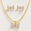 Crystal Bow Necklace with Earrings