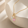 Pink Crystal Charm Necklace
