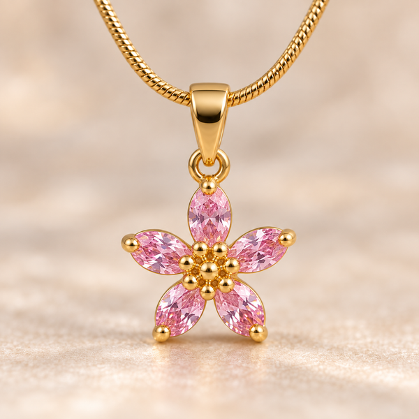 Crystal Blush Bloom Necklace
