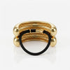 Wide Double Arch Metal Ponytail Hair Tie | Gold worn on model – styled for women