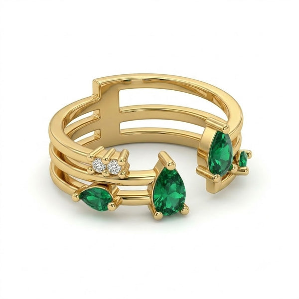 Emerald accent Gem Ring