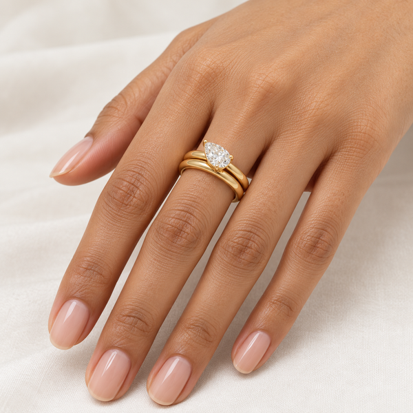 Crystal Pear Cut Ring