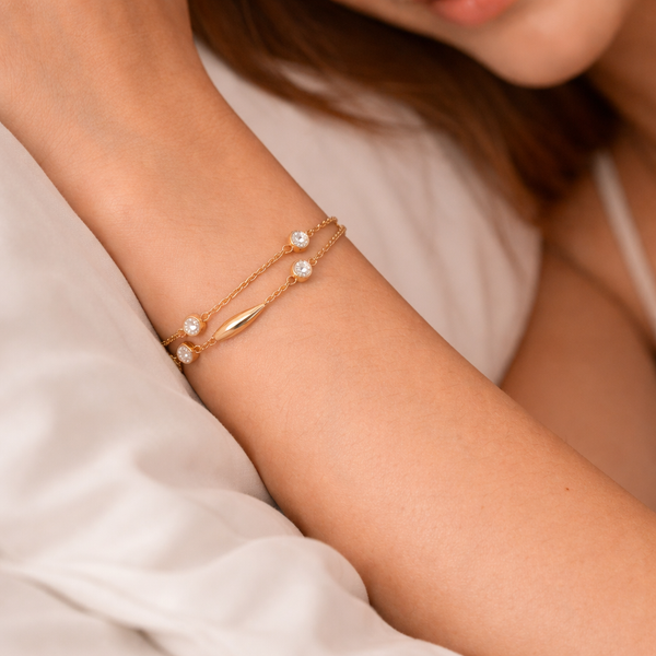 Double Crystal Stud Bracelet