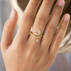 Fishtail Crystal Dangle Stone Ring