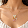 Pink Buttery Charm Necklace