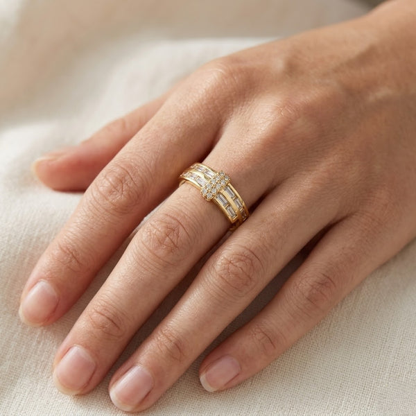 Onyx 24K Gold Plated Ring