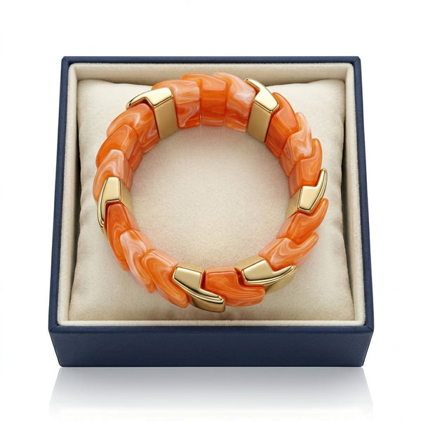 Viral Stackable Bar Bracelet - Orange